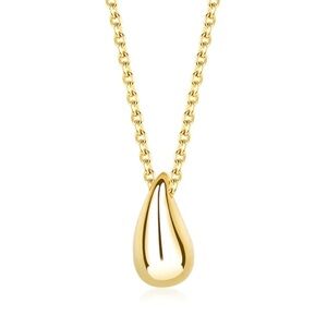 18k Gold Plated 925 Sterling Silver Waterdrop Pendant Necklace